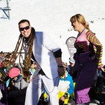 Les 2 Alpes rinneravintola le Pano saksofonisti tanssi